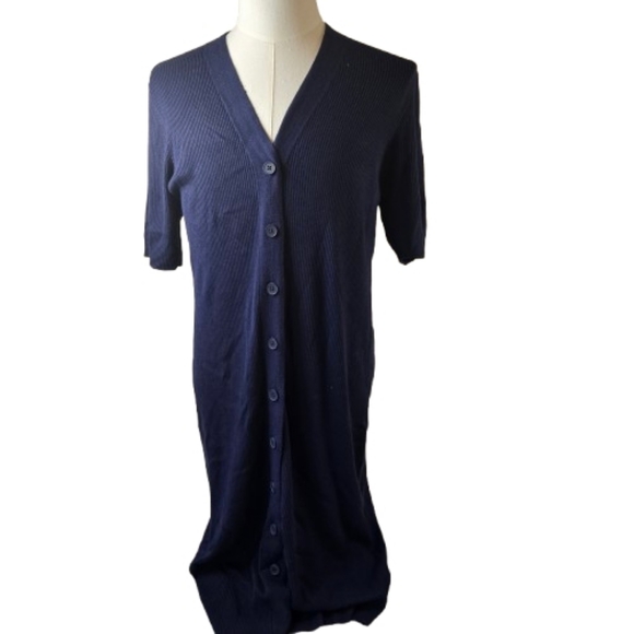 NWT Ava & Viv Navy Ribbed Knit Midi Dress - Picture 4 of 10